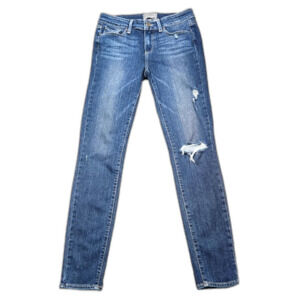 Paige Verdugo Ultra‎ Skinny Jeans Distressed Deconstructed Blue Denim 28